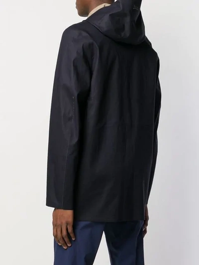 Shop Herno Reversible Hooded Coat In Blue