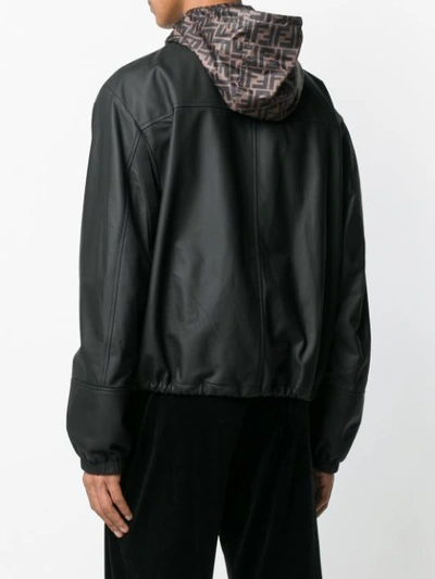 Shop Fendi Ff Hooded Jacket In Black