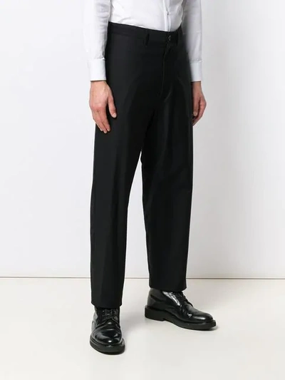 Shop Yohji Yamamoto Tailored Trousers In Black