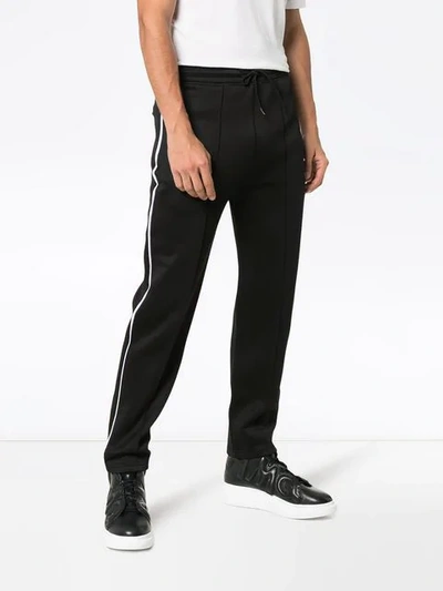 Shop Kenzo Logo Print Cotton Blend Sweat Pants In Black