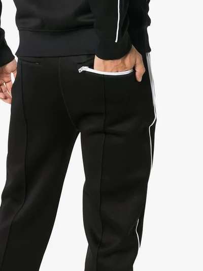 Shop Kenzo Logo Print Cotton Blend Sweat Pants In Black