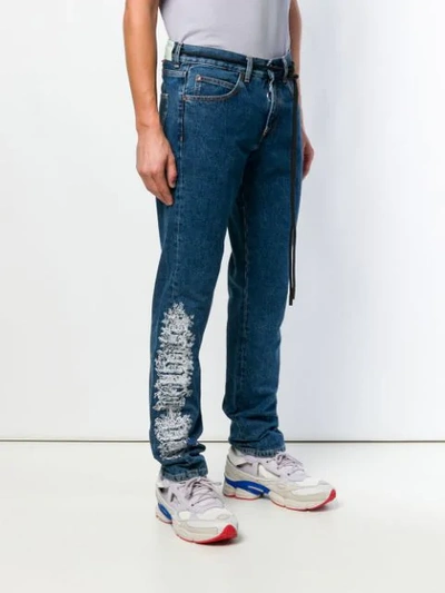 Shop Off-white Jeans Mit Grafischen Details In Blue