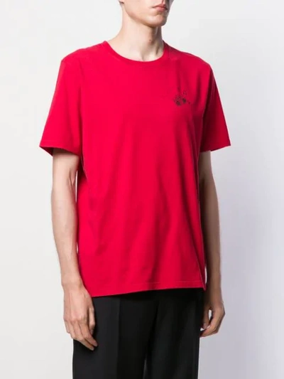 Shop Saint Laurent Stereo Print T-shirt In Red