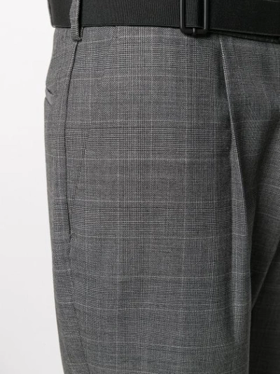 Shop Maison Margiela Tailored Check Trousers In Grey