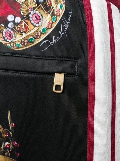 Shop Dolce & Gabbana Crown Print Track Pants In Black