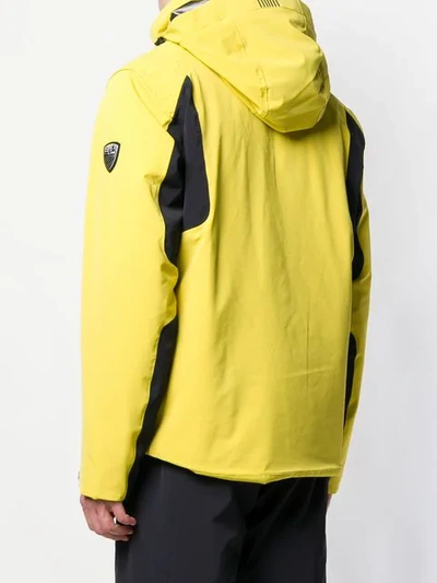Shop Ea7 Hooded Padded Jacket In Yellow