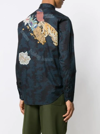 Shop Etro Paisley Island-print Shirt In Blue