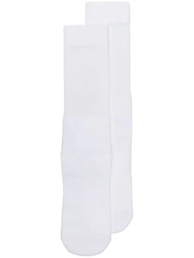 Shop Y-3 Logo Tube Socks In White/black