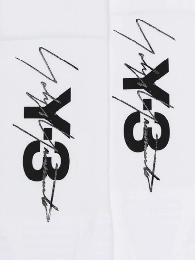 Shop Y-3 Logo Tube Socks In White/black