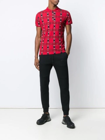 Shop Fendi Fashion Show Motif Polo Shirt In Red