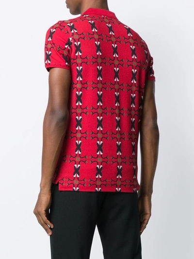 Shop Fendi Fashion Show Motif Polo Shirt In Red