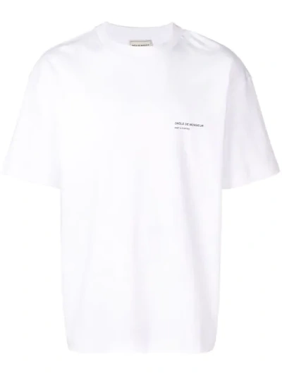 Shop Drôle De Monsieur Crew Neck T-shirt - White
