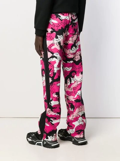 Shop Valentino Vltn Grid Print Track Pants In Pink