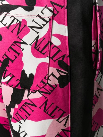 Shop Valentino Vltn Grid Print Track Pants In Pink