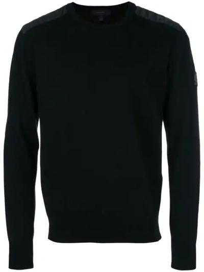 Shop Belstaff Quilted Shoulder Detail Sweatshirt In Black