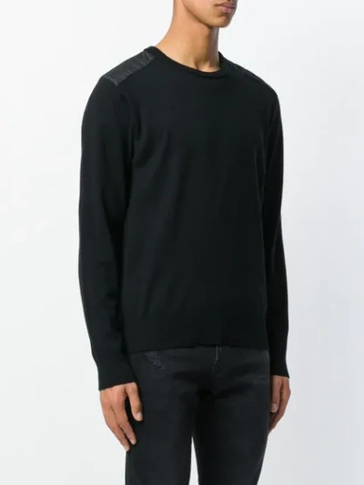 Shop Belstaff Quilted Shoulder Detail Sweatshirt In Black