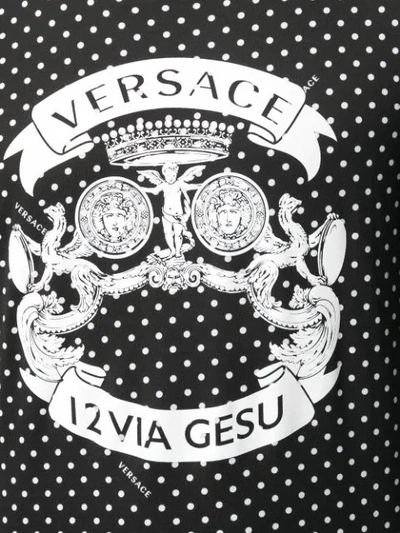 Shop Versace Polka Dot Logo T In Black