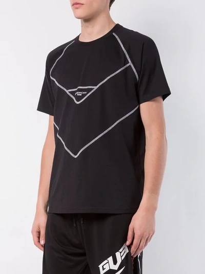 Shop Givenchy Contrast Stitch Logo Print T-shirt In Black ,white