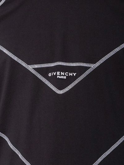 Shop Givenchy Contrast Stitch Logo Print T-shirt In Black ,white