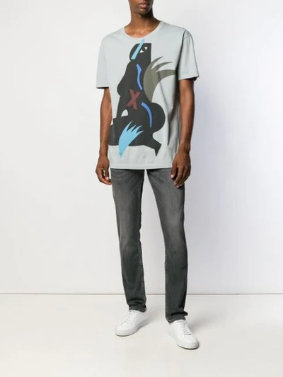 7 For All Mankind Tapered Stonewashed Jeans In Grey