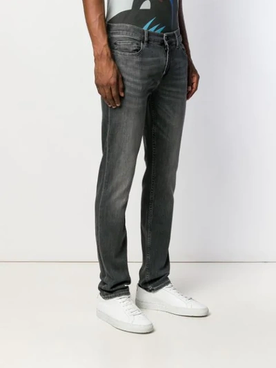 7 For All Mankind Tapered Stonewashed Jeans In Grey