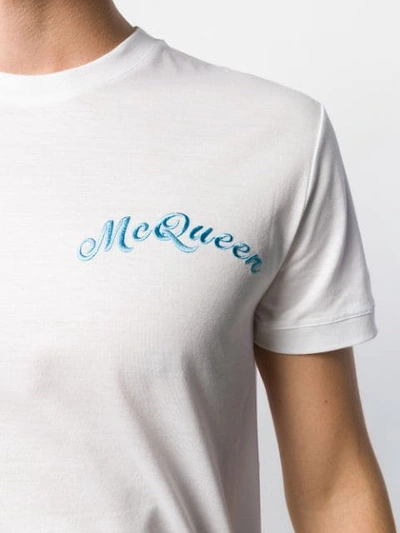 Shop Alexander Mcqueen Chest Embroidered Logo T In White