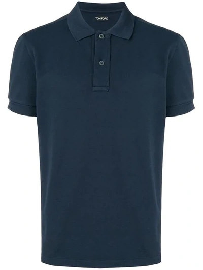 Shop Tom Ford Plain Polo Shirt In Blue