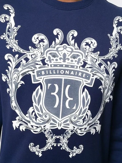 Shop Billionaire Baroque Logo Sweatshirt In Blue