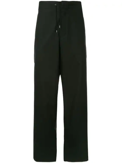 Shop Oamc Drawstring Tailored Trousers In Black