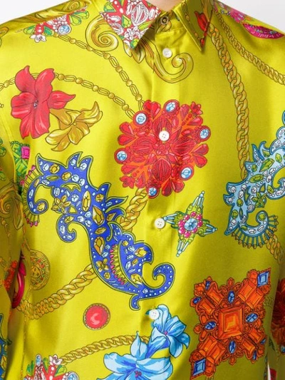 Shop Versace Baroque Retro Shirt In Yellow