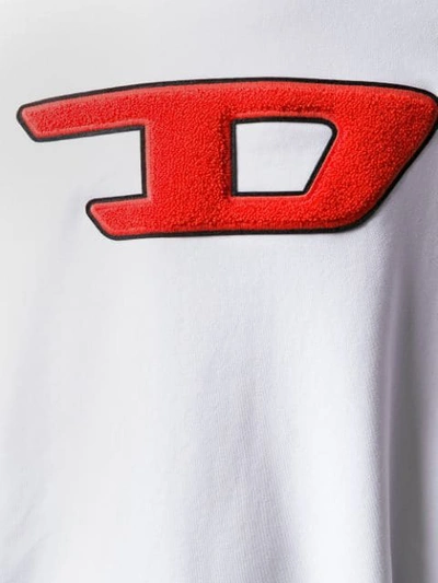 Shop Diesel D Logo Hoodie In White