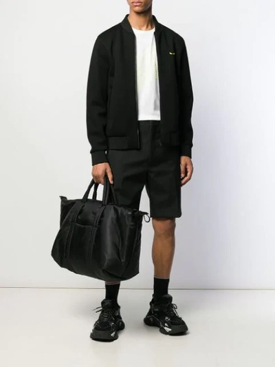 Shop Fendi Bag Bugs Zip-up Jacket In Black