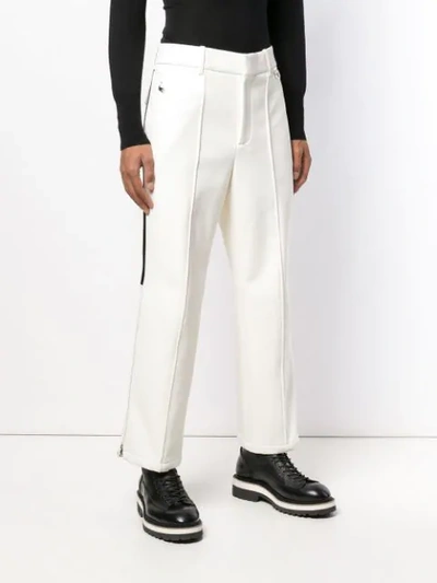 Shop Neil Barrett Straight Leg Trousers In White