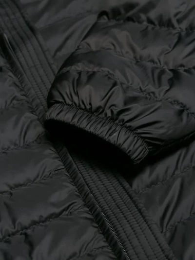 Shop Prada Padded Hooded Coat In Black