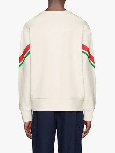 Shop Gucci Interlocking G Crew-neck Sweatshirt In White