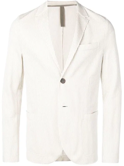 Shop Harris Wharf London Pinstripe Blazer In Neutrals