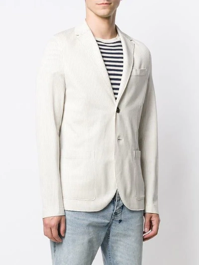 Shop Harris Wharf London Pinstripe Blazer In Neutrals