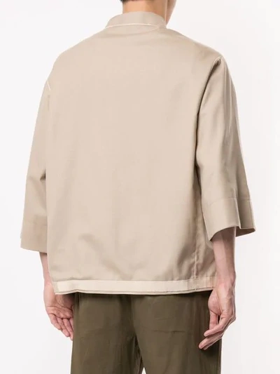 HAIDER ACKERMANN CHINESE STYLED-SHIRT - 棕色