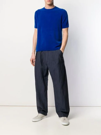 Shop Universal Works Striped Wide In Blue