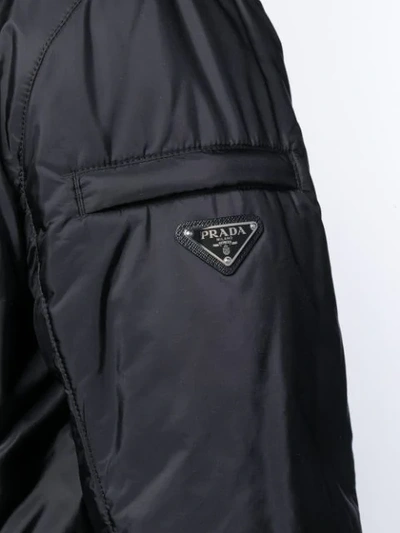 Shop Prada Hooded Padded Jacket In Black
