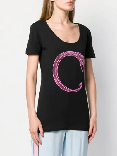 Shop Cavalli Class Logo T-shirt In Black