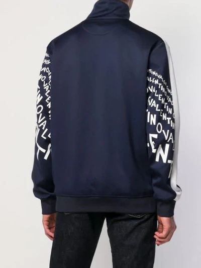 Shop Valentino Logo Print Track Jacket In Blue