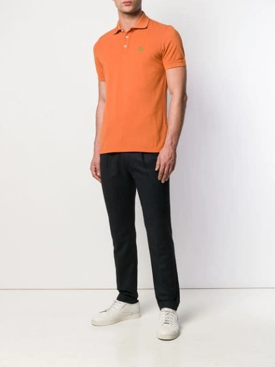 Shop Isaia Logo Polo Shirt - Orange