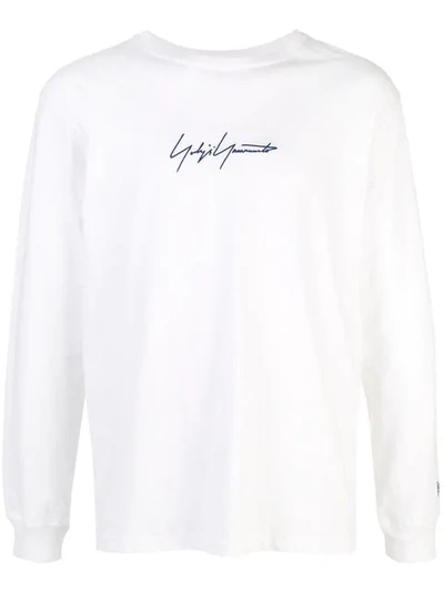 Shop Yohji Yamamoto White Logo Top