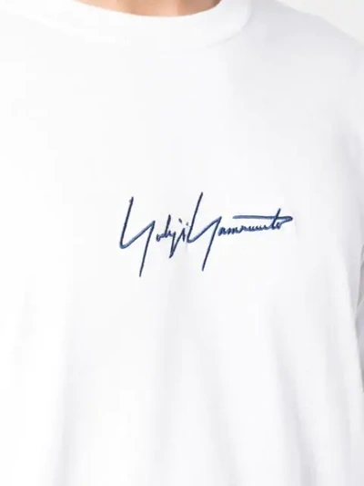 Shop Yohji Yamamoto White Logo Top