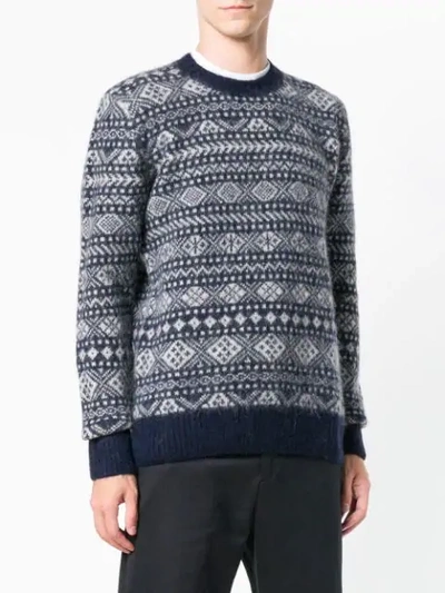 Shop Woolrich Intarsia-knit Jumper In Blue