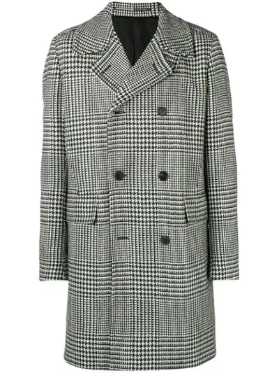 Shop Givenchy Houndstooth Double-breasted Coat In Black