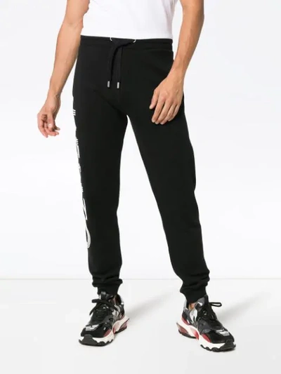 Shop Kenzo Paris Logo Cotton Track Trousers In Black