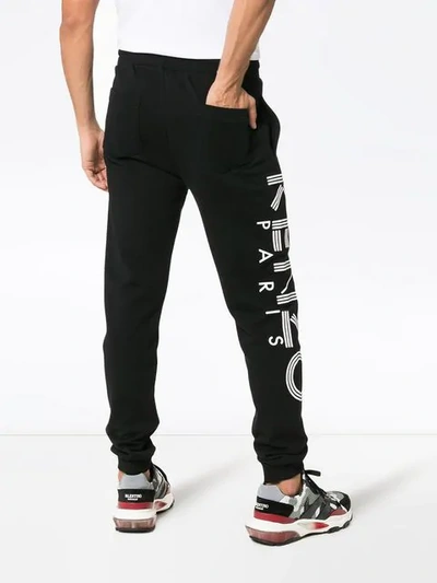 Shop Kenzo Paris Logo Cotton Track Trousers In Black