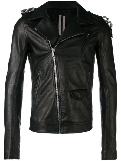 Shop Rick Owens Stooges Biker Jacket In Black